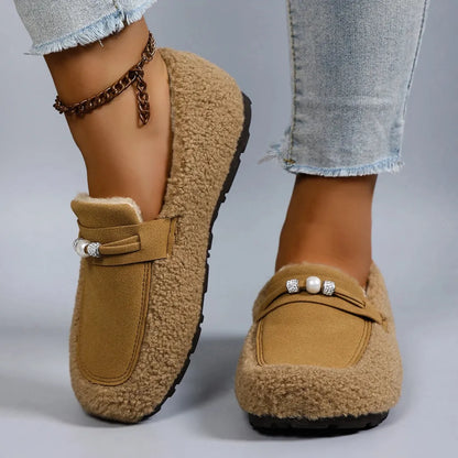 Elena Warme Pantoffels Dames – Gevoerde Loafers met Antislip Zool