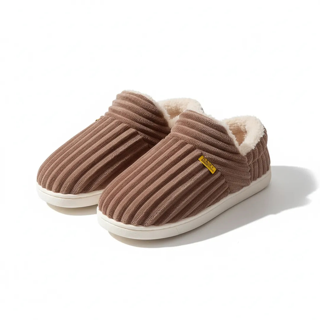 Nora Pantoffels Dames – Zachte Katoenen Sloffen met Bontvoering