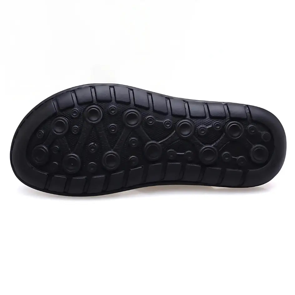Boris Heren Slippers Leer met Voetboog Ondersteuning - Flip Flops