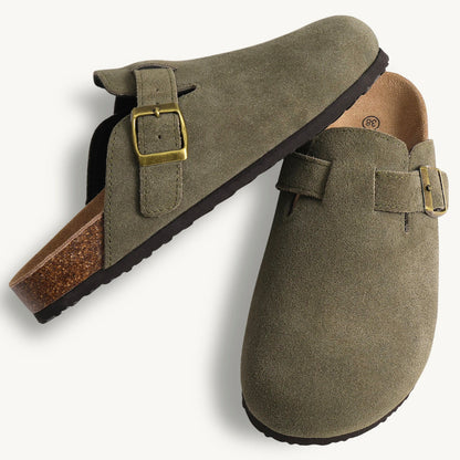 Bosten Comfort Sandalen Suède met Kurk Voetbed