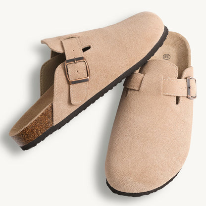 Bosten Comfort Sandalen Suède met Kurk Voetbed