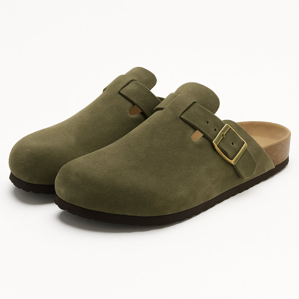 Bosten Comfort Sandalen Suède met Kurk Voetbed