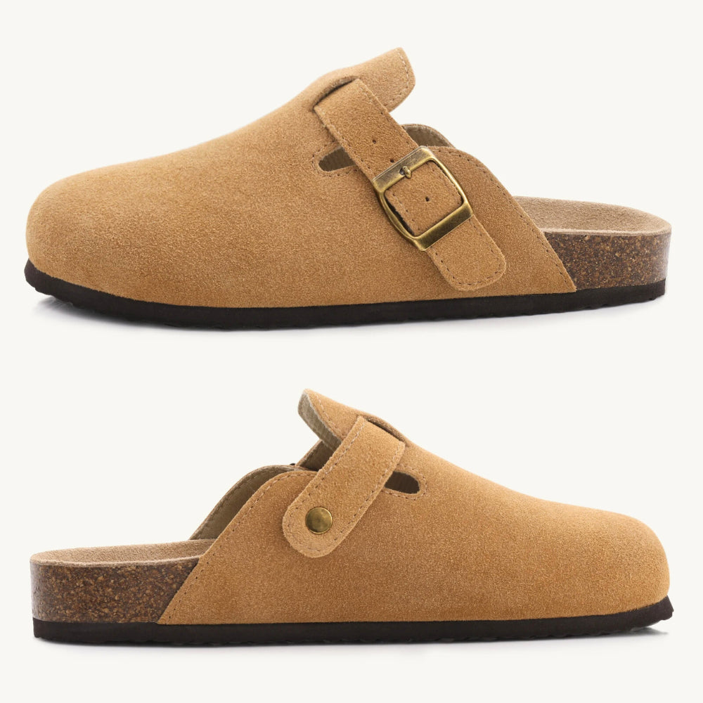 Bosten Comfort Sandalen Suède met Kurk Voetbed