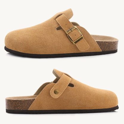 Bosten Comfort Sandalen Suède met Kurk Voetbed