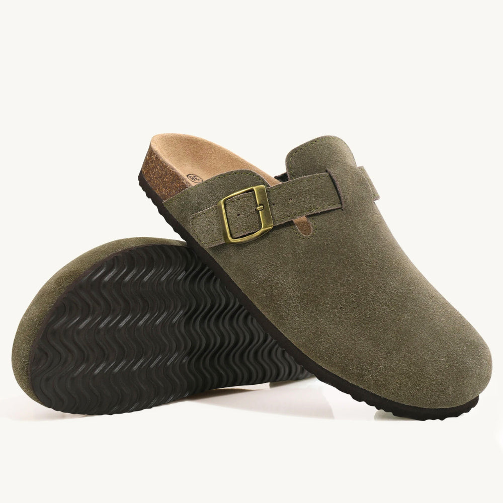 Bosten Comfort Sandalen Suède met Kurk Voetbed
