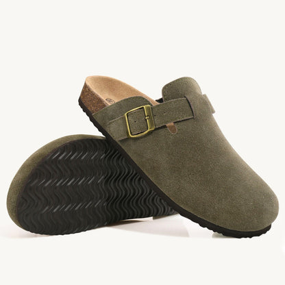 Bosten Comfort Sandalen Suède met Kurk Voetbed