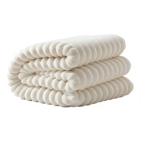 Beige Plaid - Zachte Fleece Woondeken Voor Op de Bank