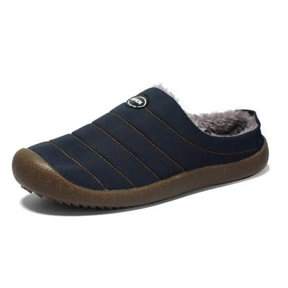 Chris Warm Gevoerde Heren Sloffen – Pantoffels met Bont en Harde Zool