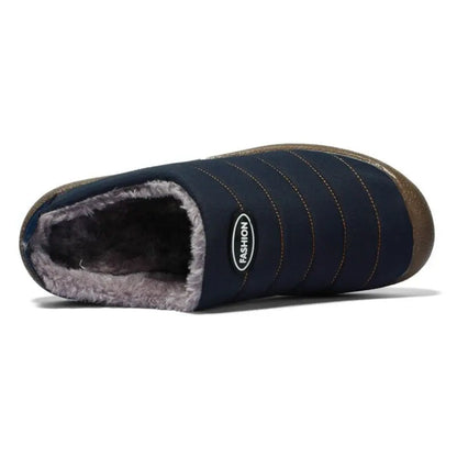 Chris Warm Gevoerde Heren Sloffen – Pantoffels met Bont en Harde Zool