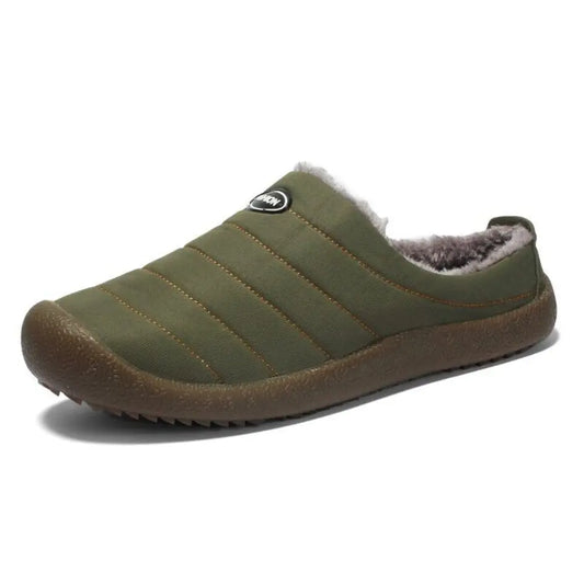 Chris Warm Gevoerde Heren Sloffen – Pantoffels met Bont en Harde Zool
