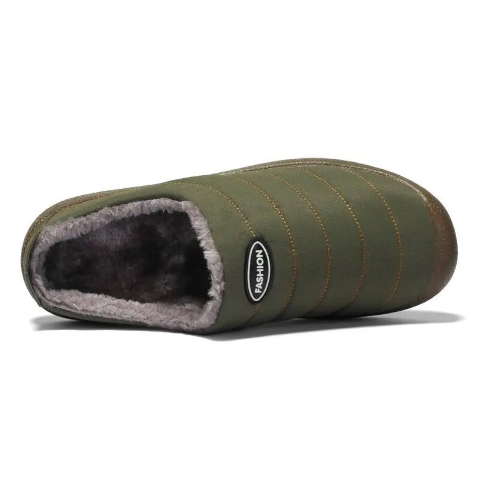 Chris Warm Gevoerde Heren Sloffen – Pantoffels met Bont en Harde Zool