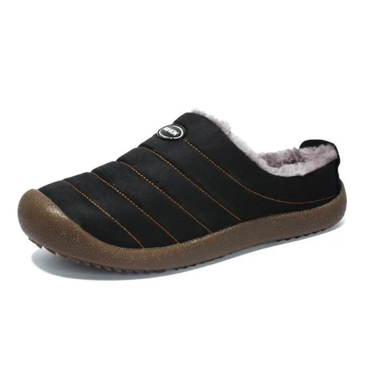 Chris Warm Gevoerde Heren Sloffen – Pantoffels met Bont en Harde Zool