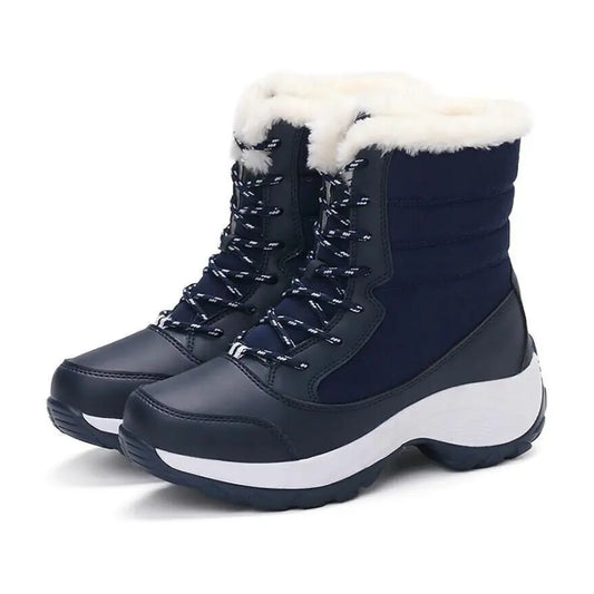 Dames Snowboots met Veters & Grip - Laarzen met Voetboog Ondersteuning