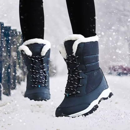 Dames Snowboots met Veters & Grip - Laarzen met Voetboog Ondersteuning