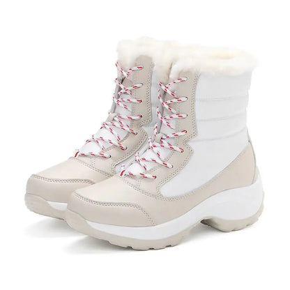 Dames Snowboots met Veters & Grip - Laarzen met Voetboog Ondersteuning