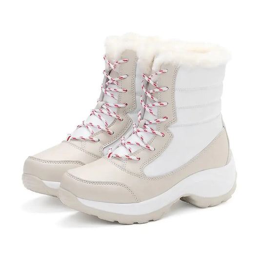 Dames Snowboots met Veters & Grip - Laarzen met Voetboog Ondersteuning