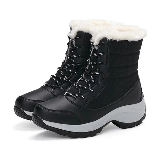 Dames Snowboots met Veters & Grip - Laarzen met Voetboog Ondersteuning