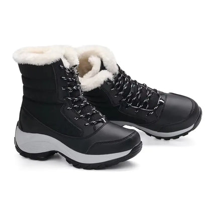 Dames Snowboots met Veters & Grip - Laarzen met Voetboog Ondersteuning
