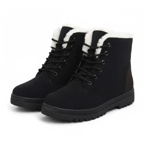 Dames Winterboots – Warme Enkellaarsjes met Voering en Antislip Zool