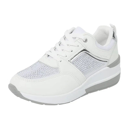 Oliva Dames Sneakers met Sleehak & Glitters - Schoenen met Hoge Zool