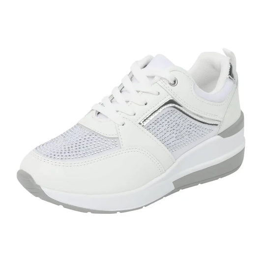 Oliva Dames Sneakers met Sleehak & Glitters - Schoenen met Hoge Zool