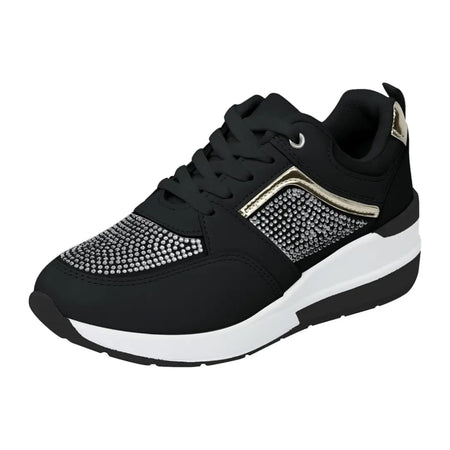 Oliva Dames Sneakers met Sleehak & Glitters - Schoenen met Hoge Zool