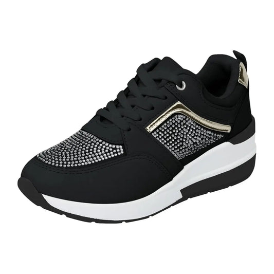 Oliva Dames Sneakers met Sleehak & Glitters - Schoenen met Hoge Zool