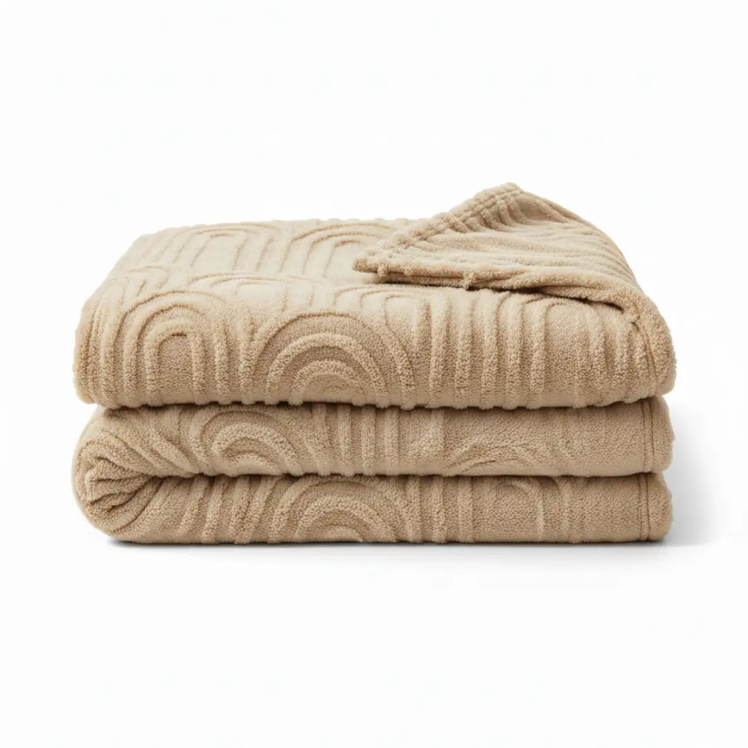 Fleece Deken met Teddy Plaid Textuur - Deken Voor Op de Bank