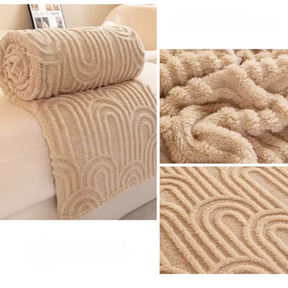Fleece Deken met Teddy Plaid Textuur - Deken Voor Op de Bank