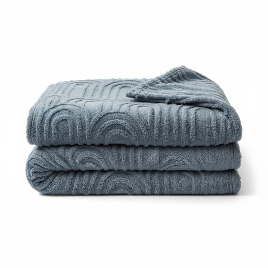 Fleece Deken met Teddy Plaid Textuur - Deken Voor Op de Bank