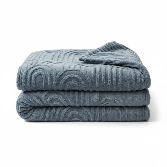 Fleece Deken met Teddy Plaid Textuur - Deken Voor Op de Bank