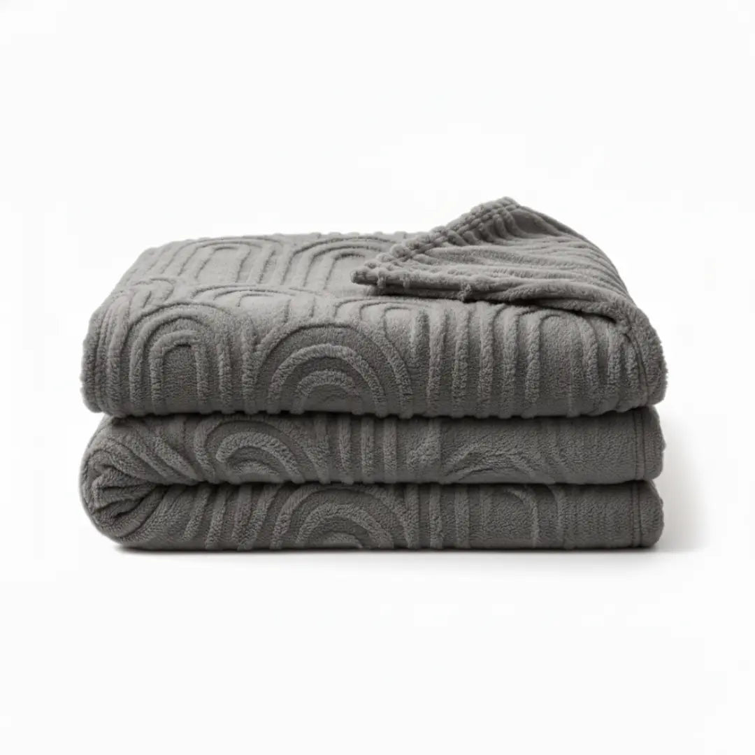 Fleece Deken met Teddy Plaid Textuur - Deken Voor Op de Bank