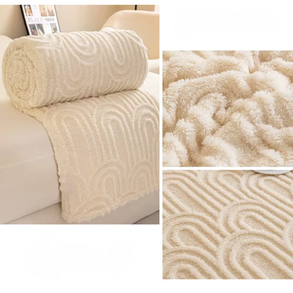 Fleece Deken met Teddy Plaid Textuur - Deken Voor Op de Bank