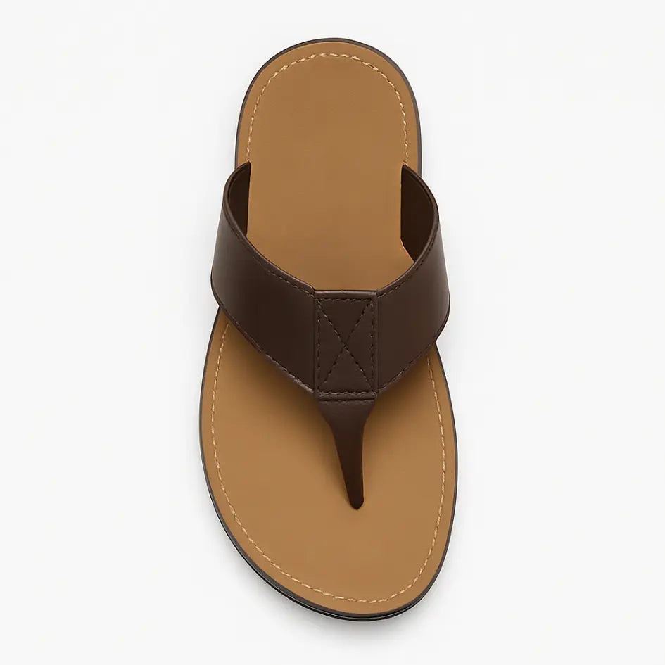Boris Heren Slippers Leer met Voetboog Ondersteuning - Flip Flops