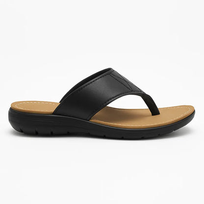 Boris Heren Slippers Leer met Voetboog Ondersteuning - Flip Flops