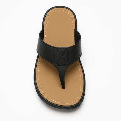 Boris Heren Slippers Leer met Voetboog Ondersteuning - Flip Flops