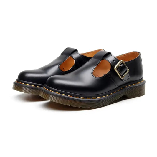Gio Leren Mary Jane Schoenen Unisex – Instappers met Chunky Zool