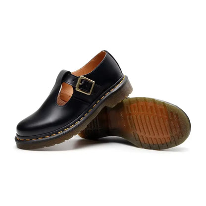 Gio Leren Mary Jane Schoenen Unisex – Instappers met Chunky Zool