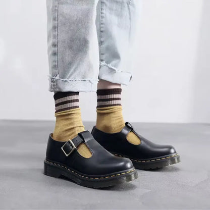 Gio Leren Mary Jane Schoenen Unisex – Instappers met Chunky Zool
