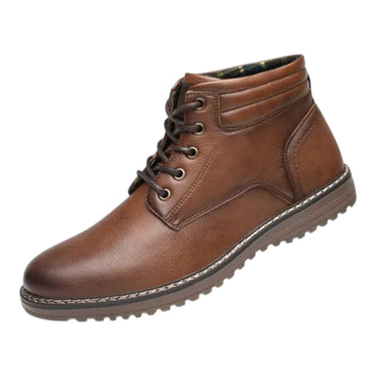 Vegan Leren Enkelboots Heren – Comfortabele Casual Veterschoenen
