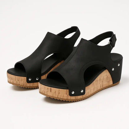 Jae Open Sleehak Dames - Comfortable Platform Sandalen