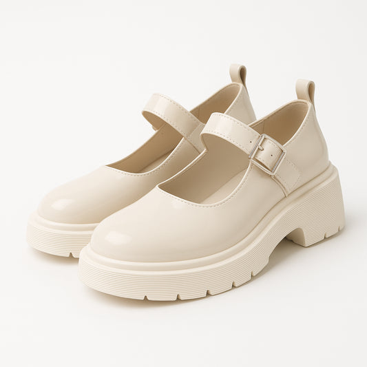 Kiki Mary Jane Plateau Schoenen – Lakleer met Chunky Zool