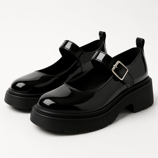 Kiki Mary Jane Plateau Schoenen – Lakleer met Chunky Zool