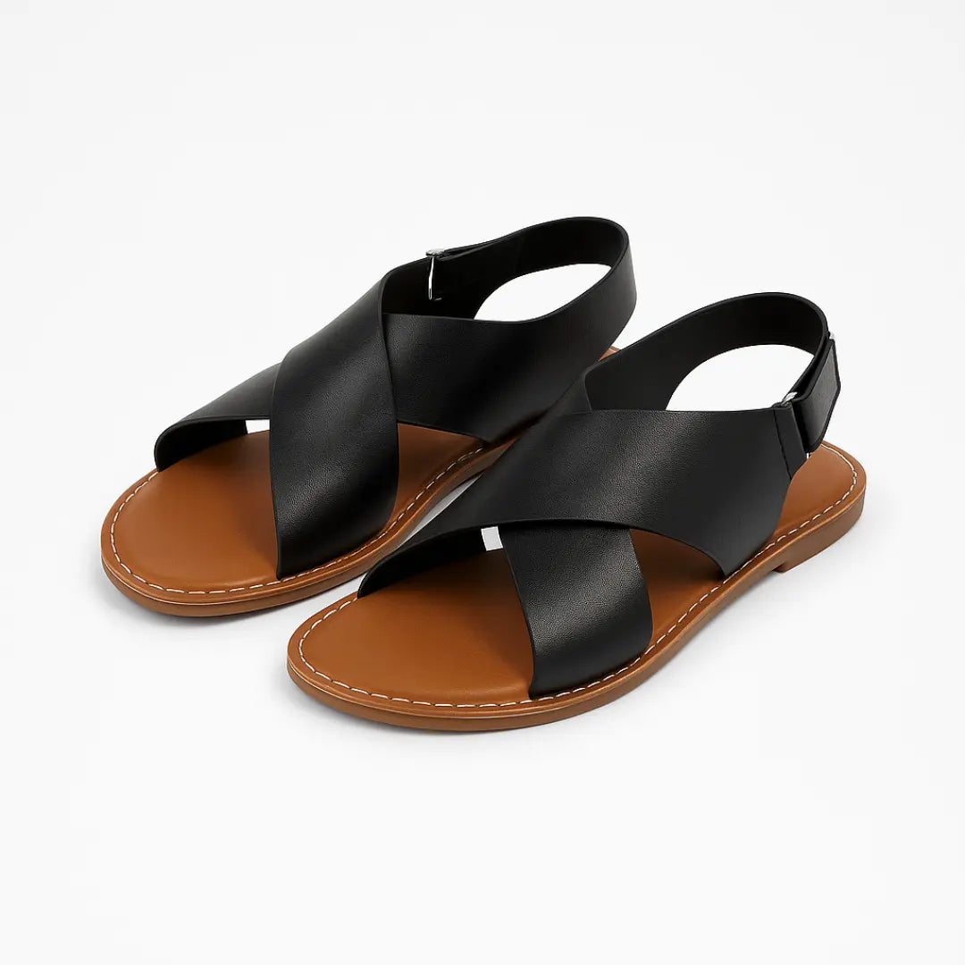 Ziva Leren Sandalen Dames met Hakje & Gesp - Zomerse Sandalen