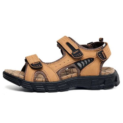 Ties Leren Outdoor Sandalen Heren - Verstelbare Orthopedische Sandalen