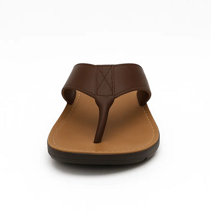 Boris Heren Slippers Leer met Voetboog Ondersteuning - Flip Flops
