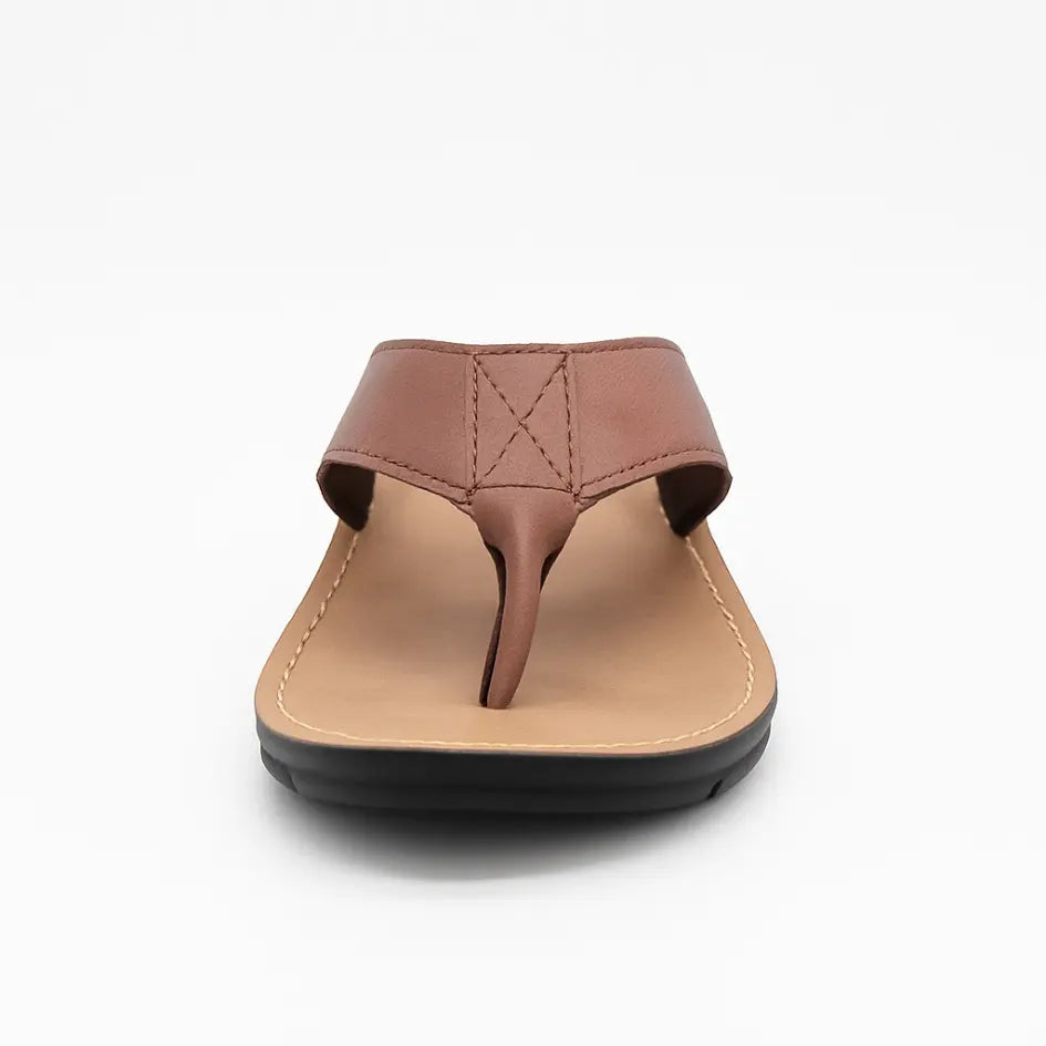 Boris Heren Slippers Leer met Voetboog Ondersteuning - Flip Flops