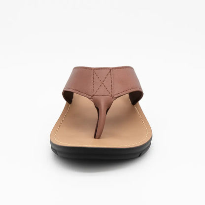 Boris Heren Slippers Leer met Voetboog Ondersteuning - Flip Flops