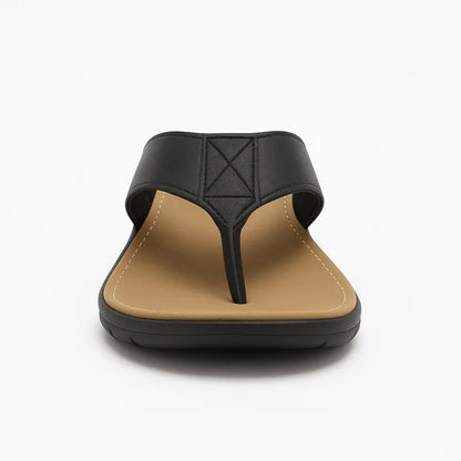 Boris Heren Slippers Leer met Voetboog Ondersteuning - Flip Flops