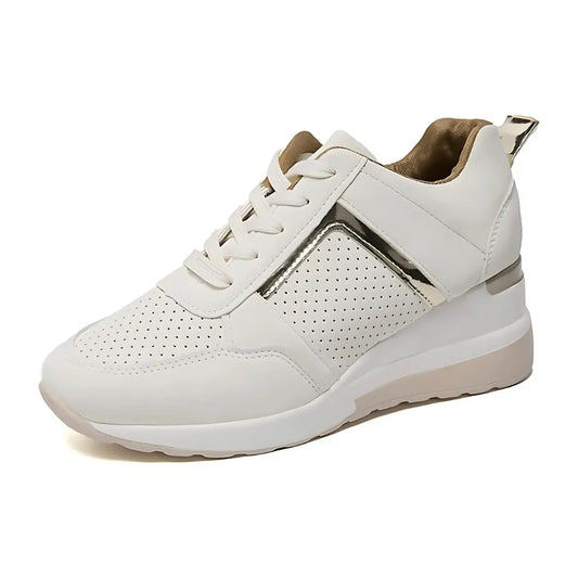 Noor Vegan Leren Sneakers met Sleehak - Sneakers Dames